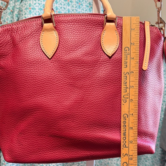 Dooney & Bourke Cherry Red Satchel with matching pouch - Picture 9 of 16
